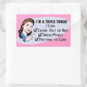 Funny Retro 50's Sarcastische vrouw: Triple Threat Rechthoekige Sticker (Tas)