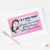 Funny Retro 50's Sarcastische vrouw: Triple Threat Rechthoekige Sticker (Envelop)