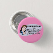 Funny Retro 50's Sarcastische vrouw: Triple Threat Ronde Button 3,2 Cm (Voorkant /achterkant)