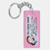 Funny Retro 50's Sarcastische vrouw: Triple Threat Sleutelhanger (Voorkant Links)