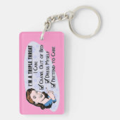 Funny Retro 50's Sarcastische vrouw: Triple Threat Sleutelhanger (achterkant)