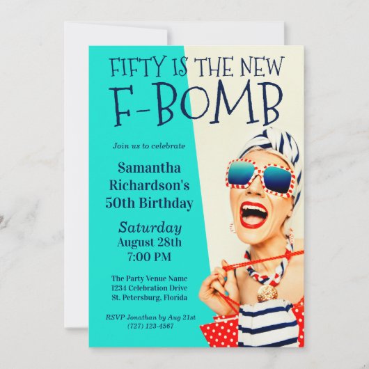 Funny Retro 50th Birthday Kaart (Voorkant)