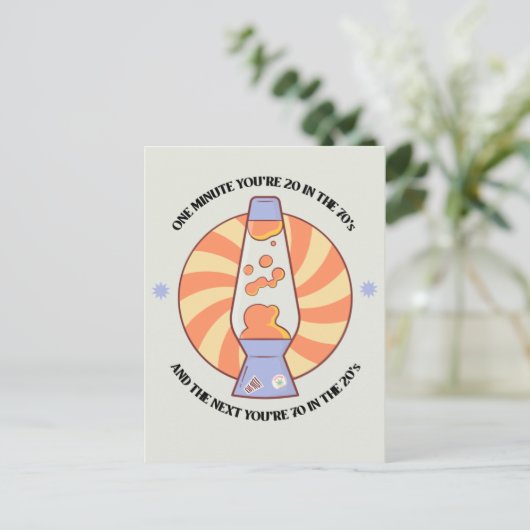 Funny Retro 70's Briefkaart (Staand voorkant)