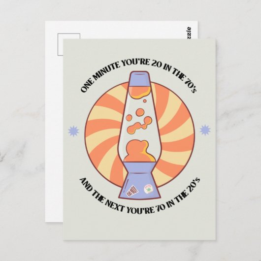 Funny Retro 70's Briefkaart (Voorkant / Achterkant)