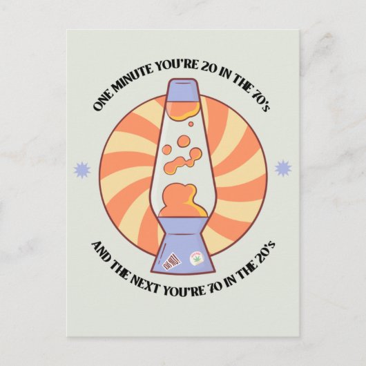 Funny Retro 70's Briefkaart (Voorkant)