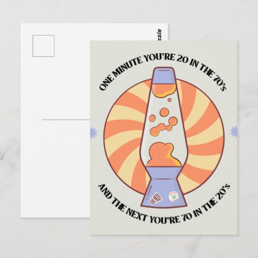 Funny Retro 70's Briefkaart (Voorkant / Achterkant)