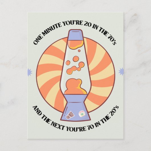 Funny Retro 70's Briefkaart (Voorkant)