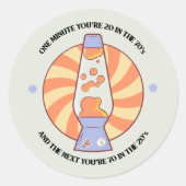 Funny Retro 70's Ronde Sticker (Voorkant)