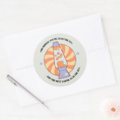 Funny Retro 70's Ronde Sticker (Envelop)