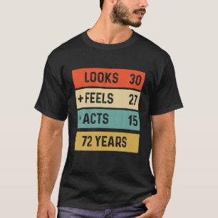 Funny Retro 72nd Birthday 72 Years old Born in 199 T-shirt