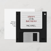 Funny Retro 80s Floppy Disc Verjaardag Kaart (Voorkant / Achterkant)
