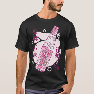 Funny Retro 90's Japanse aardbei in Kawaii Soda Bo T-shirt