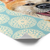 Funny Retro Akita Bathroom Wallpaper Joke Poster (Hoek)