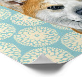 Funny Retro Akita Bathroom Wallpaper Joke Poster (Hoek)