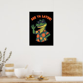 Funny Retro Alligator See Ya Later Poster (Keuken)