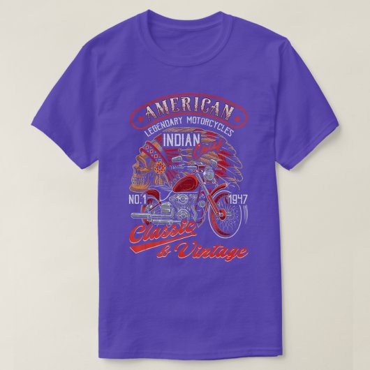 Funny Retro  Amerikaanse Motorfiel Indiaan voor T-shirt (Design voorkant)