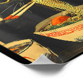 Funny Retro Anime Cat Ramen Japanese Cat Graphic A Poster (Hoek)