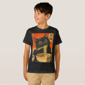 Funny Retro Anime Cat Ramen Japanese Cat Graphic A T-shirt (Voorkant volledig)