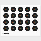 Funny Retro Architect Comp Rainbow Design  Ronde Sticker (Vel)