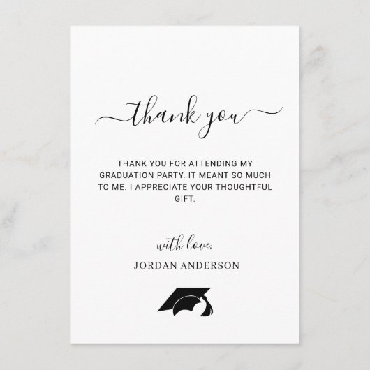 Funny Retro auto's rijden door Afstuderen parade b Bedankkaart (Achterkant)