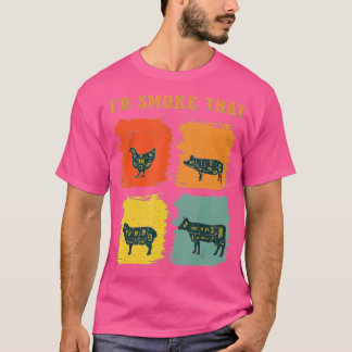 Funny Retro BBQ Party Smoker Chef Dad Gift - I d'S T-shirt