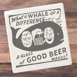 Funny Retro Beer Cartoon Stenen Onderzetter