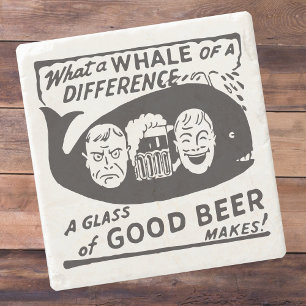 Funny Retro Beer Cartoon Stenen Onderzetter
