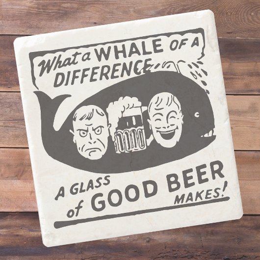 Funny Retro Beer Cartoon Stenen Onderzetter