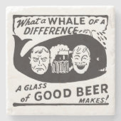 Funny Retro Beer Cartoon Stenen Onderzetter (Voorkant)