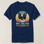 Funny Retro Best Dog Dad Ever Dog with Sunglasses T-shirt (Design voorkant)