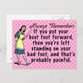 Funny Retro Best Foot Demotivational Briefkaart (Voorkant / Achterkant)