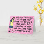 Funny Retro Best Foot Demotivational Kaart (Gele Bloem)