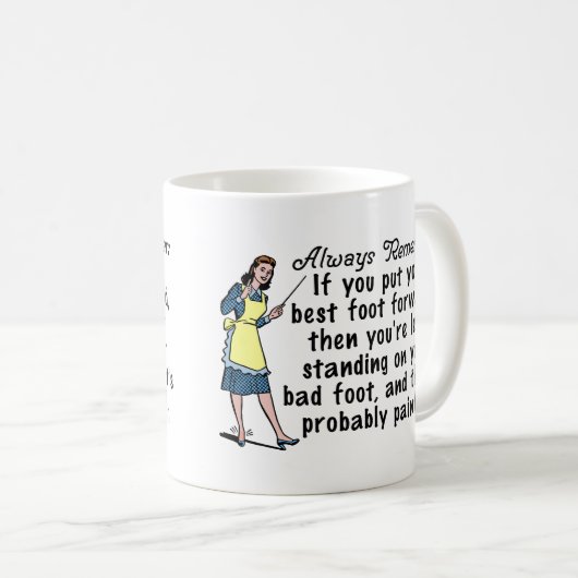 Funny Retro Best Foot Demotivational Koffiemok (Voorkant rechts)
