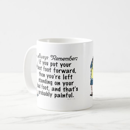Funny Retro Best Foot Demotivational Koffiemok (Voorkant links)