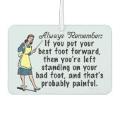 Funny Retro Best Foot Demotivational Luchtverfrisser (Voorkant)