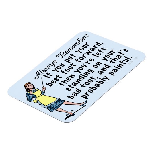 Funny Retro Best Foot Demotivational Magneet (Linkerzijde)