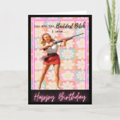 Funny Retro Birthday Card Best Friend-Sassy-Bad Kaart (Voorkant)
