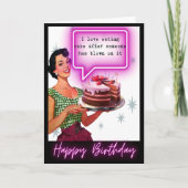 Funny Retro Birthday Card Best Friend-Sassy -Blow Kaart (Voorkant)