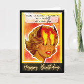 Funny Retro Birthday Card Best Friend-Sassy - Burn Kaart (Voorkant)