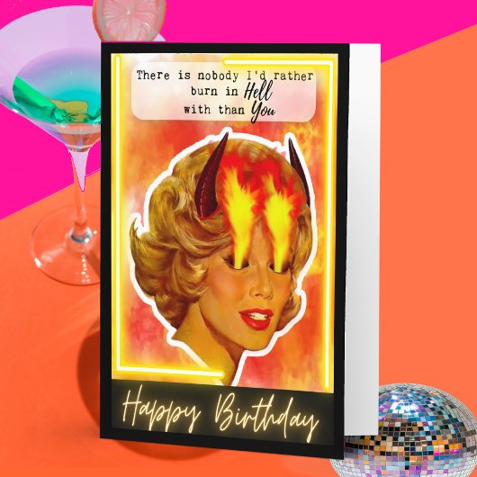 Funny Retro Birthday Card Best Friend-Sassy - Burn Kaart