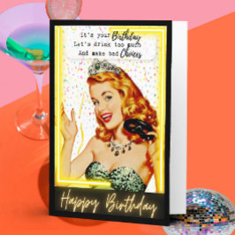 Funny Retro Birthday Card Best Friend-Sassy-Choice Kaart