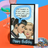 Funny Retro Birthday Card Best Friend-Sassy-Deaf Kaart