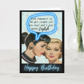 Funny Retro Birthday Card Best Friend-Sassy-Deaf Kaart (Voorkant)