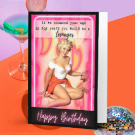 Funny Retro Birthday Card Best Friend-Sassy-Dog Kaart