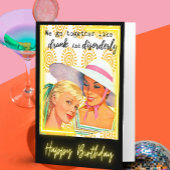 Funny Retro Birthday Card Best Friend-Sassy-Drunk Kaart