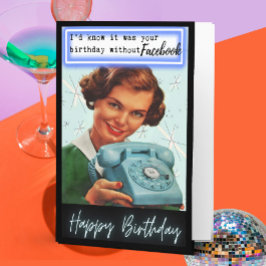 Funny Retro Birthday Card Best Friend-Sassy-Facebo Kaart