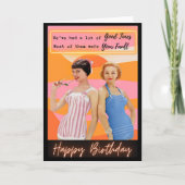 Funny Retro Birthday Card Best Friend-Sassy-Fault Kaart (Voorkant)