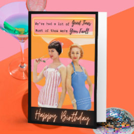 Funny Retro Birthday Card Best Friend-Sassy-Fault Kaart