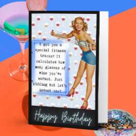Funny Retro Birthday Card Best Friend-Sassy-Fitnes Kaart