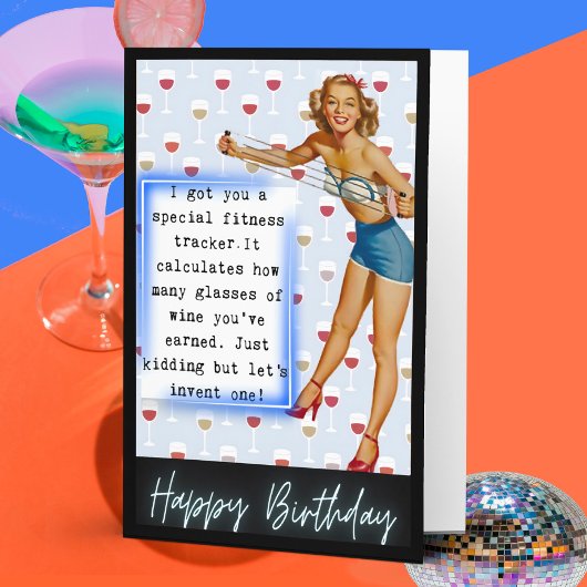 Funny Retro Birthday Card Best Friend-Sassy-Fitnes Kaart